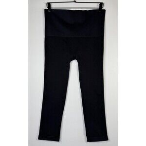 Spanx Ankle Leggings Womens 2X Black High Rise Plus Stretch Solid Waist 26.5in